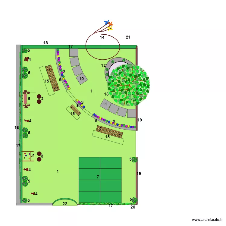 Parcelle des &eacute;toiles de Solwaster 2 avec num&eacute;ros. Plan de 