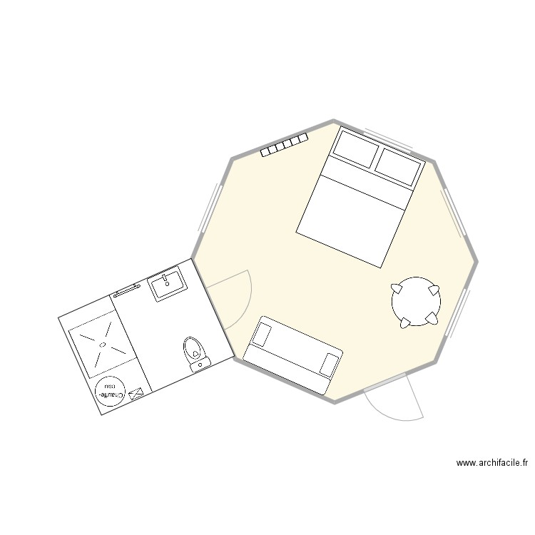 cabane extension spa. Plan de 1 pièce et 16 m2