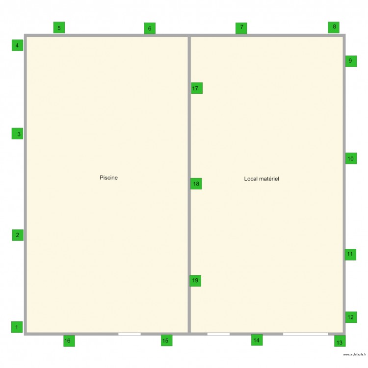 Aquasport . Plan de 2 pièces et 736 m2