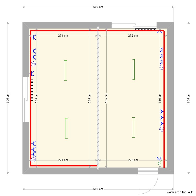 Carmeuse 2402. Plan de 2 pièces et 30 m2