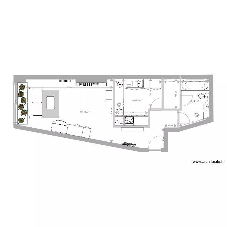 appart hugo manchester V3. Plan de 