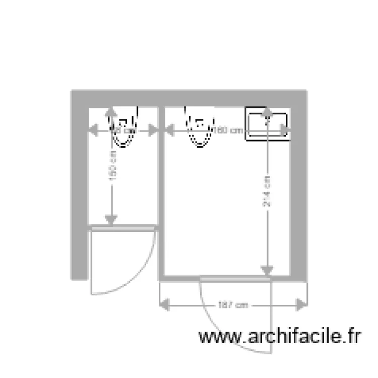 WC école 2. Plan de WC école 2. Plan de