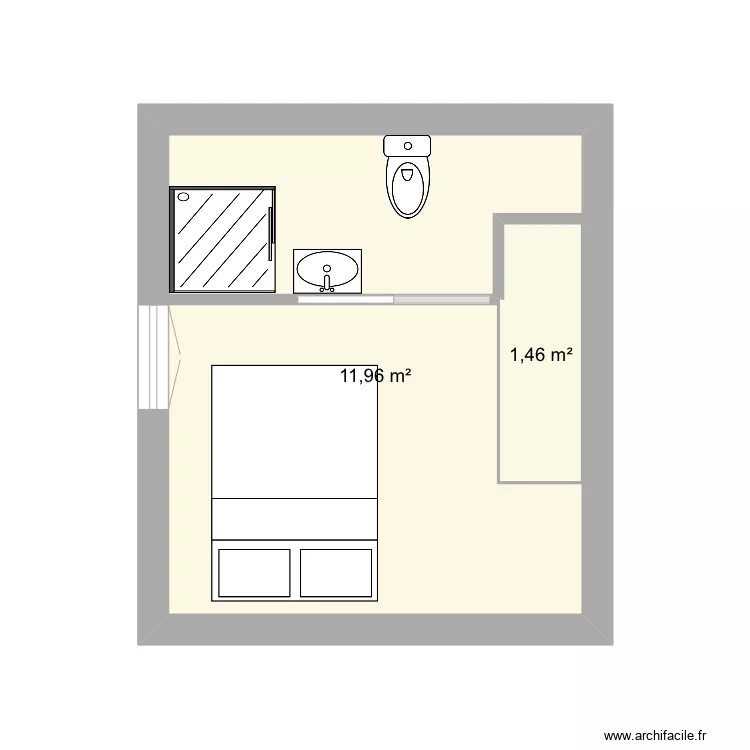 Studio Mons en Montois . Plan de 