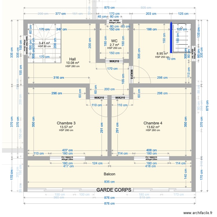 Maison Cubique CedJojo Etage. Plan de 0 pièce et 0 m2