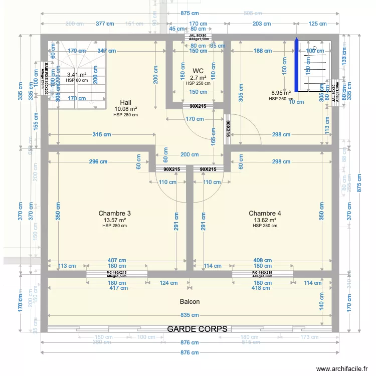 Maison Cubique CedJojo Etage. Plan de 