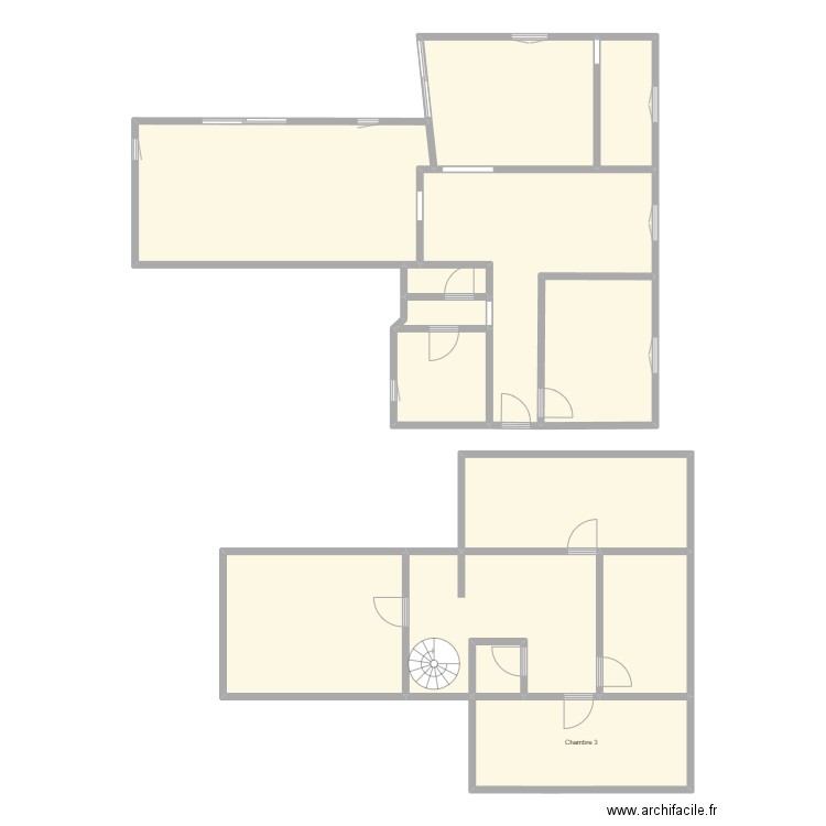 Soucelles Gab. Plan de 14 pièces et 169 m2