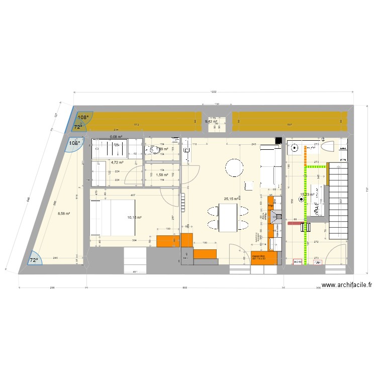 gite 2 projet cuisine. Plan de 0 pièce et 0 m2