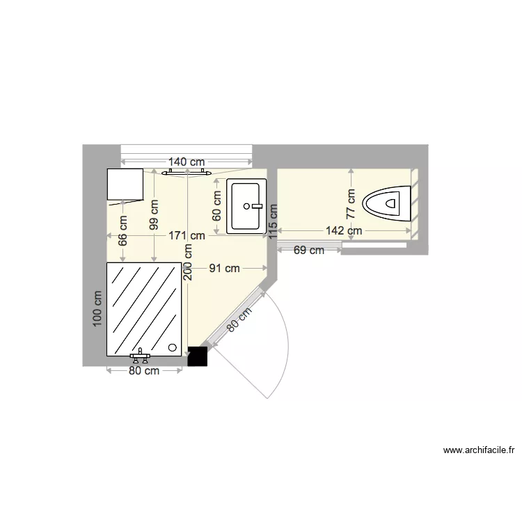 Salle de bain fille. Plan de Salle de bain fille. Plan de