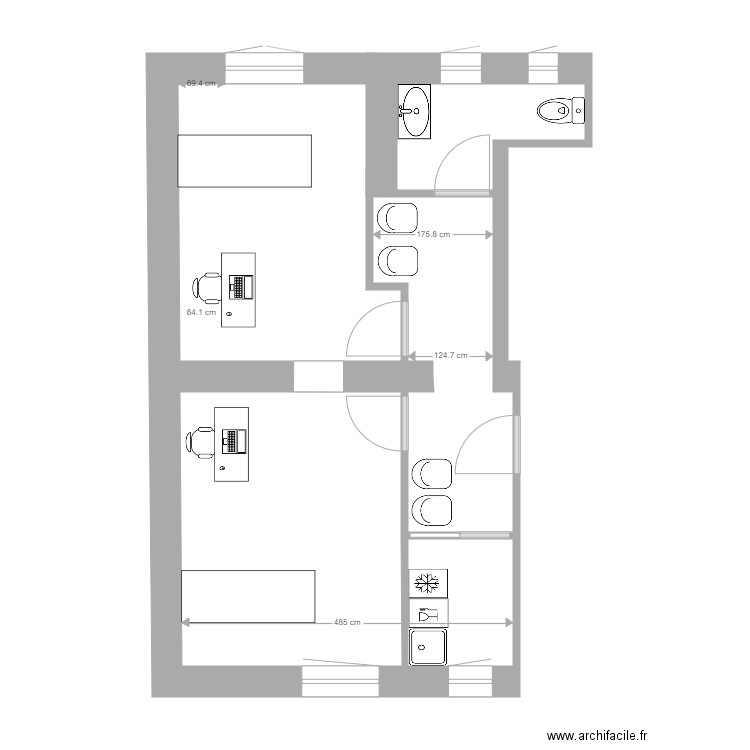 Patay 2 cabinets cotes definitives. Plan de 0 pièce et 0 m2