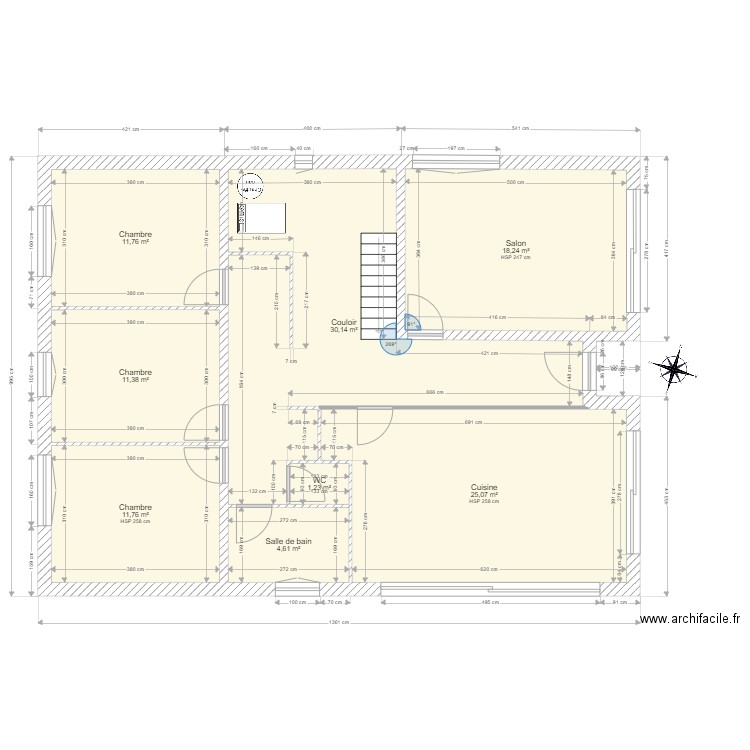 perol1. Plan de 8 pièces et 114 m2