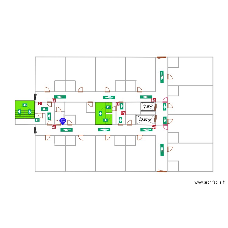 2eme au 8eme etage bouteille 58 gauche esc asc de 8 à 12. Plan de 0 pièce et 0 m2