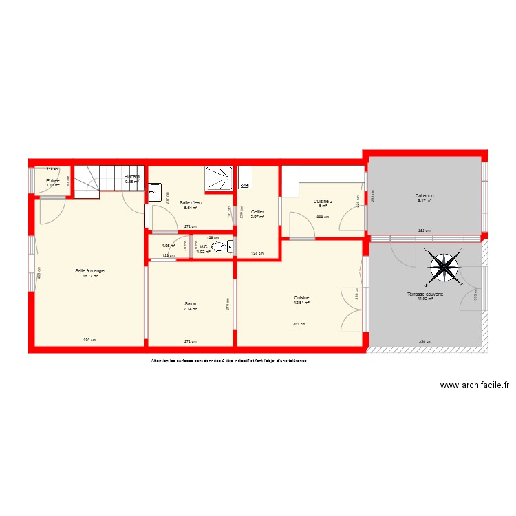 BI 4765 rdc coté. Plan de 0 pièce et 0 m2