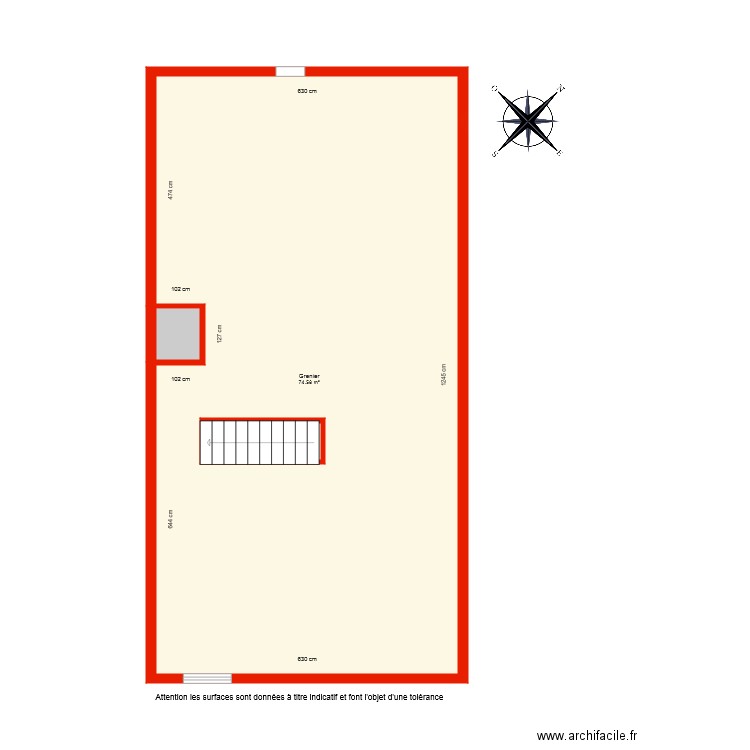 BI 4285 grenier côté. Plan de 0 pièce et 0 m2
