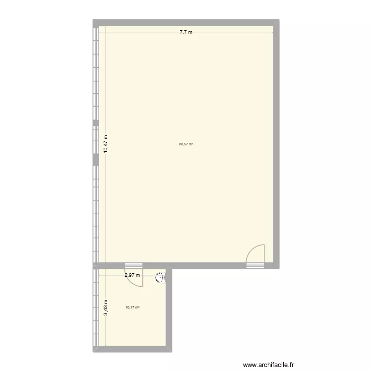 Batiment enseignement existant. Plan de 2  et 91 m²