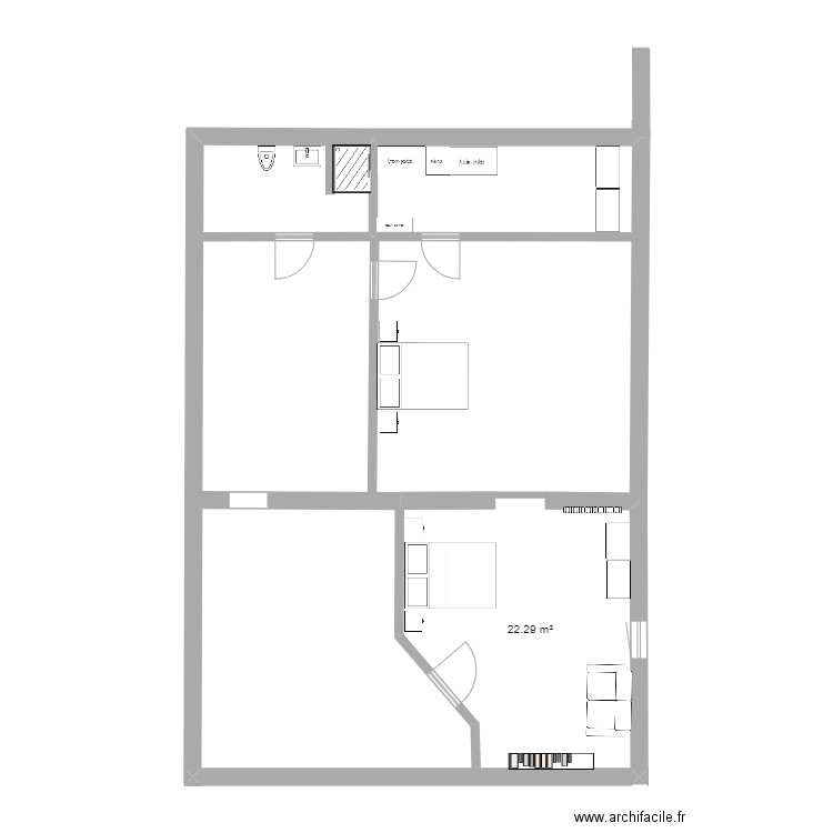 chambre  2. Plan de 0 pièce et 0 m2