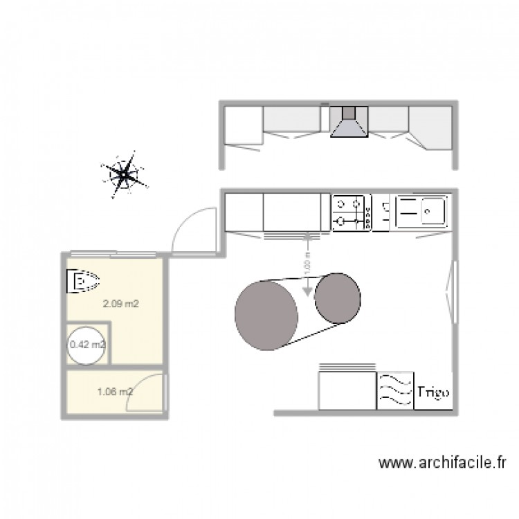 Cuisine C V6. Plan de 0 pièce et 0 m2