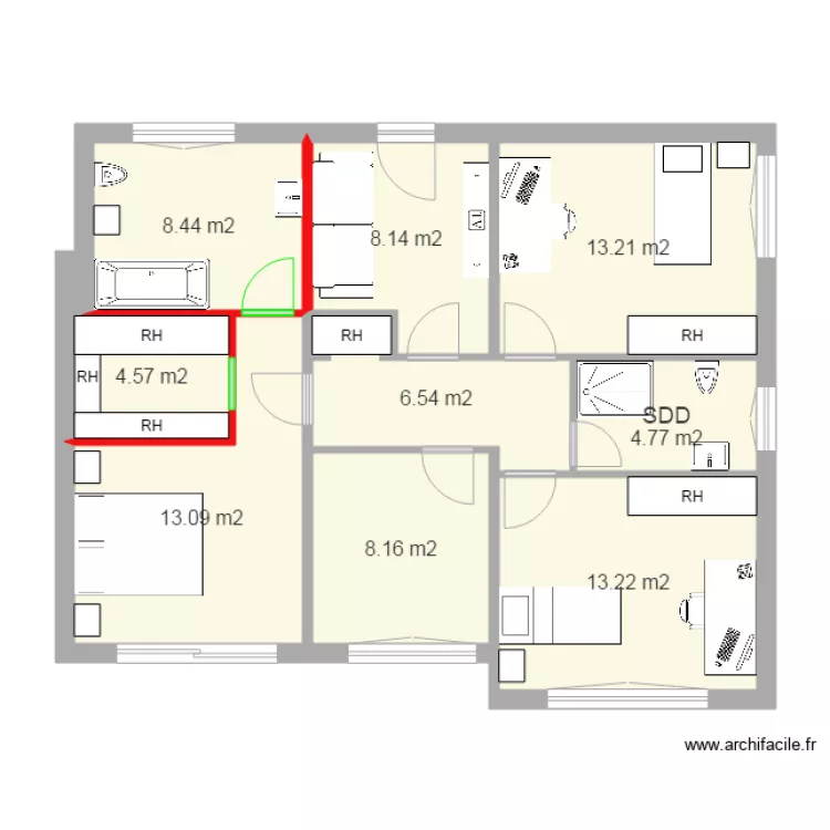 Moulin 1er &eacute;tage 02. Plan de 