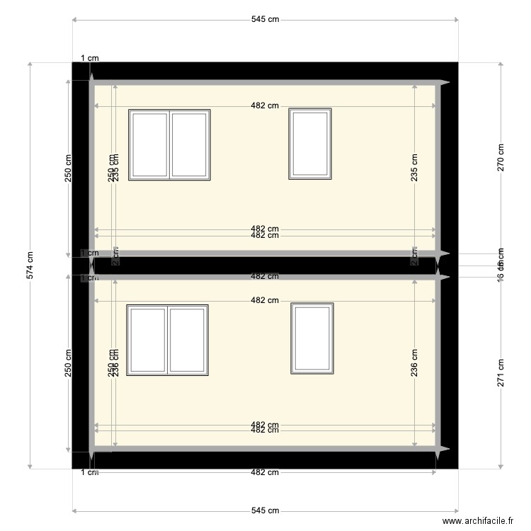 Coupe facade Clara. Plan de 0 pièce et 0 m2