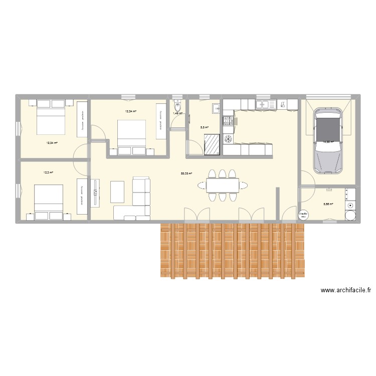 maison 2. Plan de 8 pièces et 119 m2
