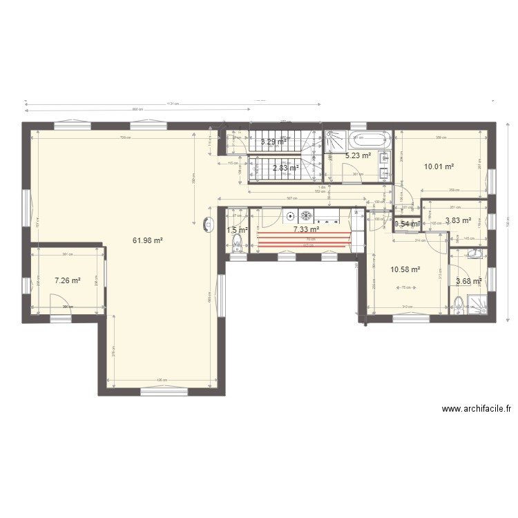 DAROCHA. Plan de 51 pièces et 430 m2