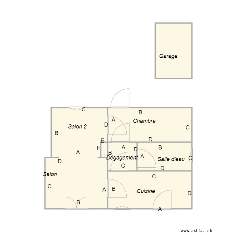 Croquis SOUQUET2. Plan de 7 pièces et 30 m2