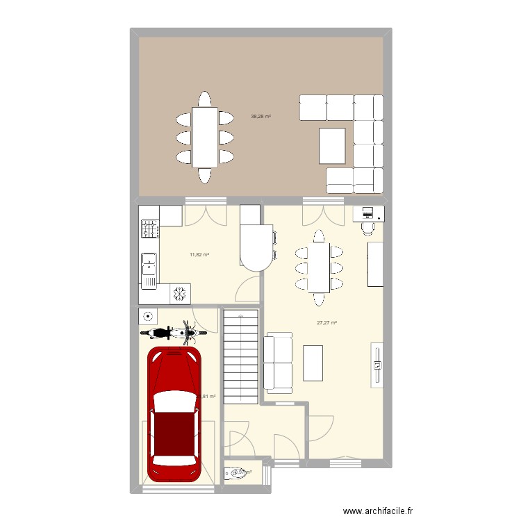 Maison 2. Plan de 5 pièces et 89 m2