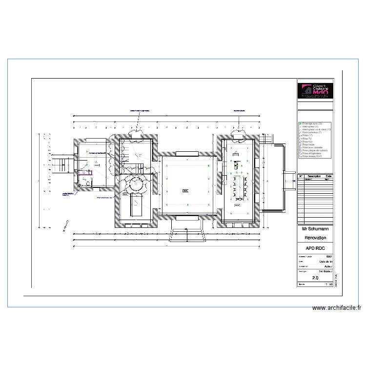 Plan Elec RdC Schumann. Plan de 0 pièce et 0 m2