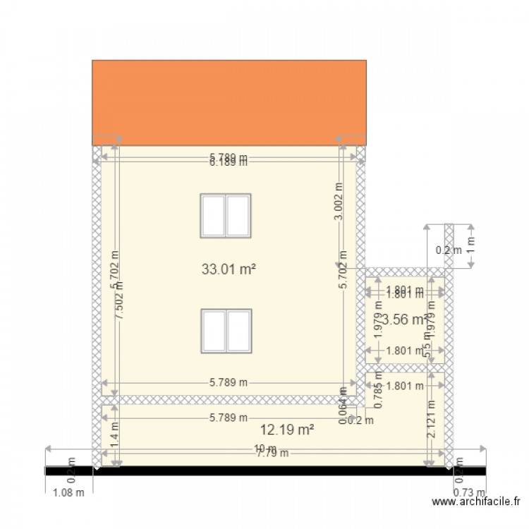 Boube Plan de Façade Est . Plan de 0 pièce et 0 m2