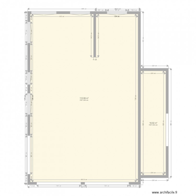 PIYPlanInterieursJeco1. Plan de 2 pièces et 130 m2