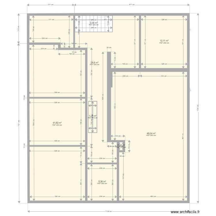 appart rez. Plan de 14 pièces et 278 m2