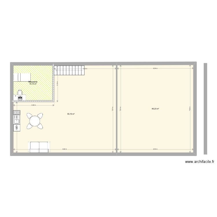 Habita Home Studio. Plan de 3 pièces et 115 m2