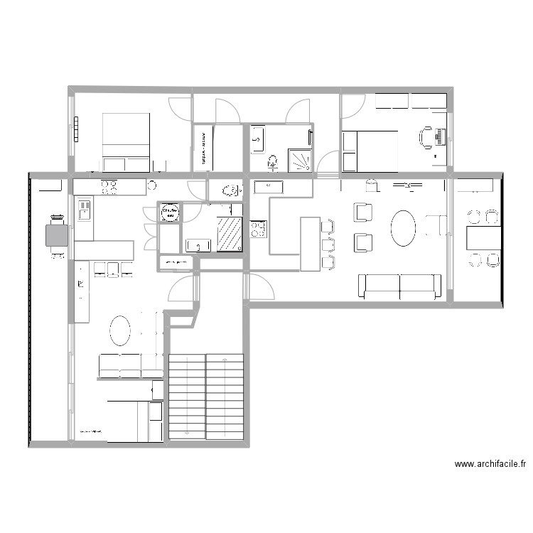 CARNON ammenagement interieur . Plan de 18 pièces et 125 m2