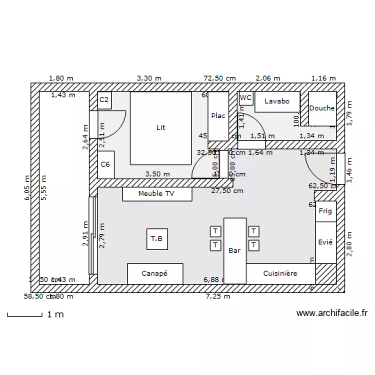 Mon appart (avec cotes). Plan de Mon appart (avec cotes). Plan de