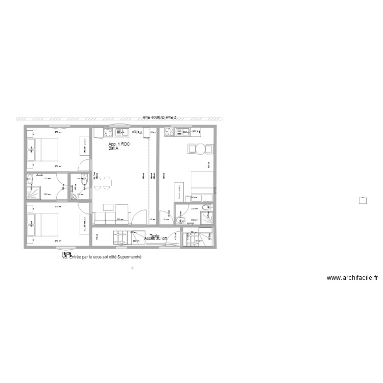 Batiment A coté  Supermarché  studio et appartement 2019 . Plan de 0 pièce et 0 m2