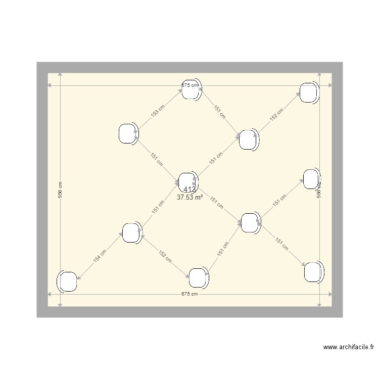 413 en théâtre. Plan de 0 pièce et 0 m2