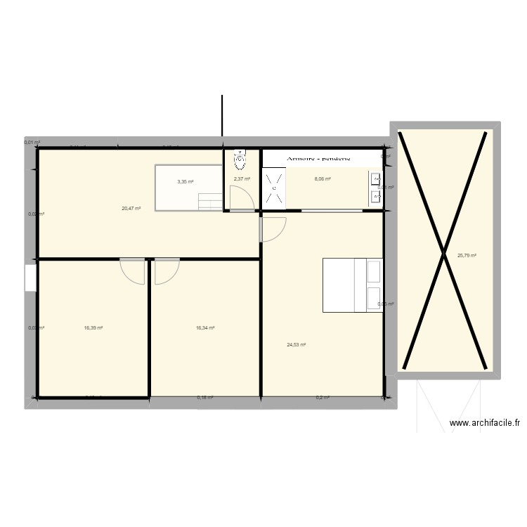 Maison  etage. Plan de 31 pièces et 231 m2