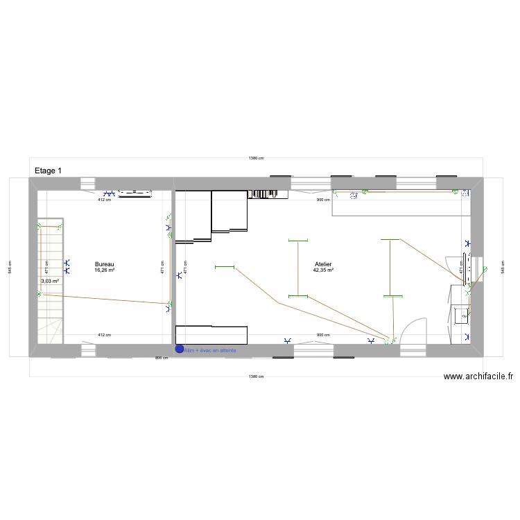 rdc étage. Plan de 0 pièce et 0 m2