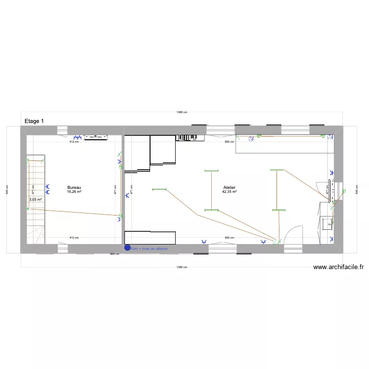 rdc &eacute;tage. Plan de 