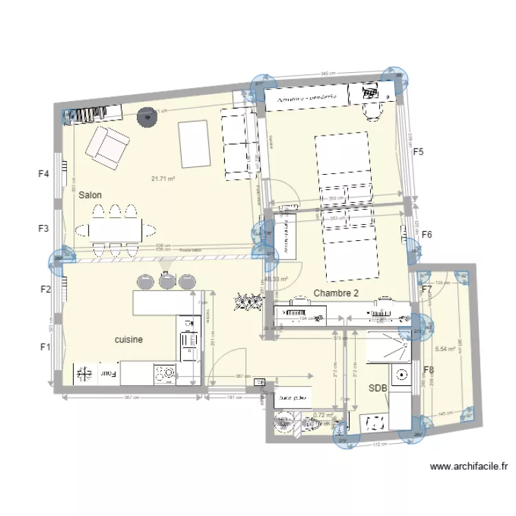 Nantes V4 nouvelles dimensions Am&eacute;nagement. Plan de 