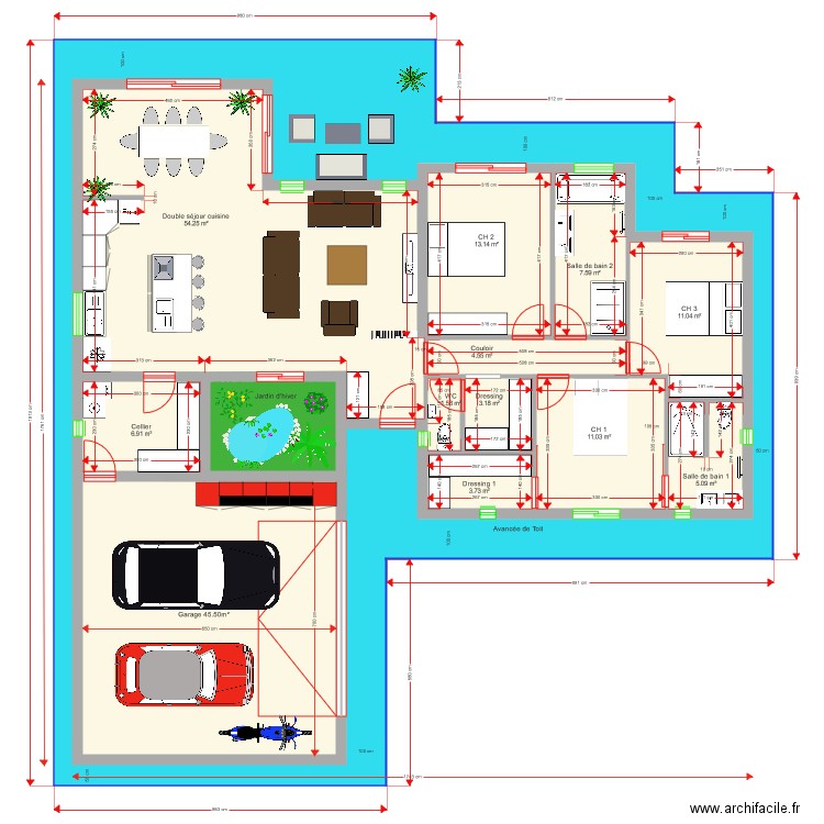 Plan Opaline 3 123 m2 . Plan de 0 pièce et 0 m2
