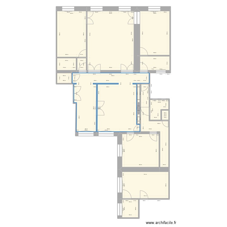 marignan. Plan de 17 pièces et 184 m2