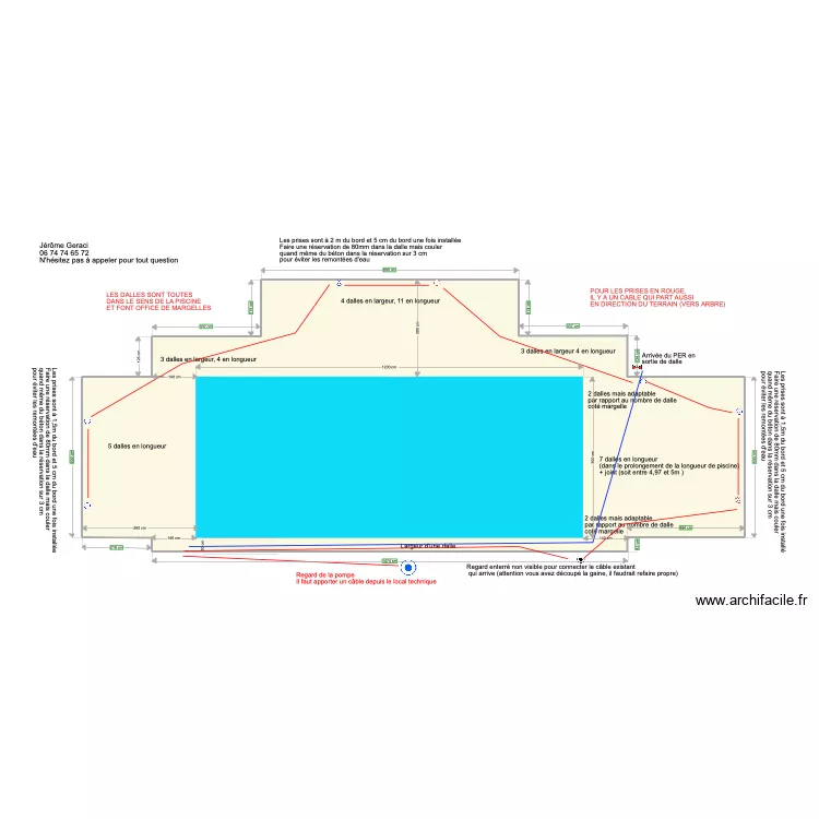 terrasse piscine end plus prise. Plan de 