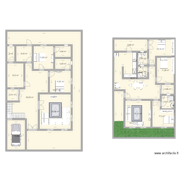 MAISON SENEGAL. Plan de 23 pièces et 337 m2