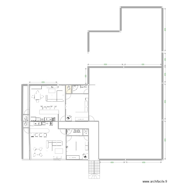 Amenagement 2 appartements. Plan de 0 pièce et 0 m2