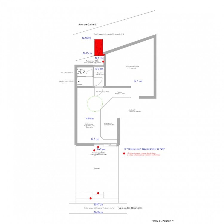 Les Roncières. Plan de 0 pièce et 0 m2