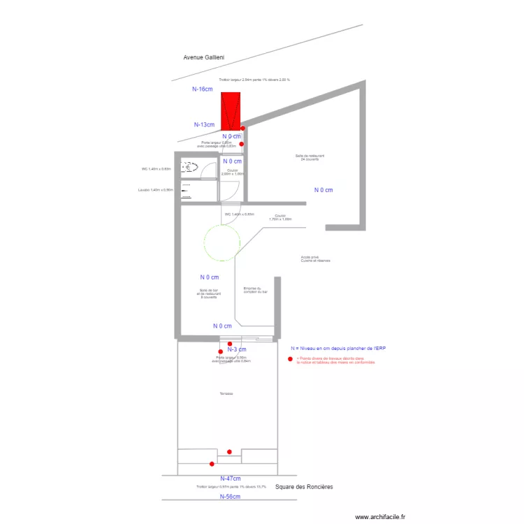 Les Ronci&egrave;res. Plan de 