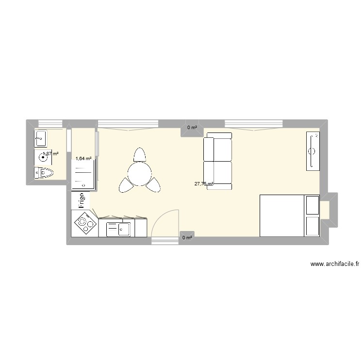Jacquillard. Plan de 5 pièces et 31 m2