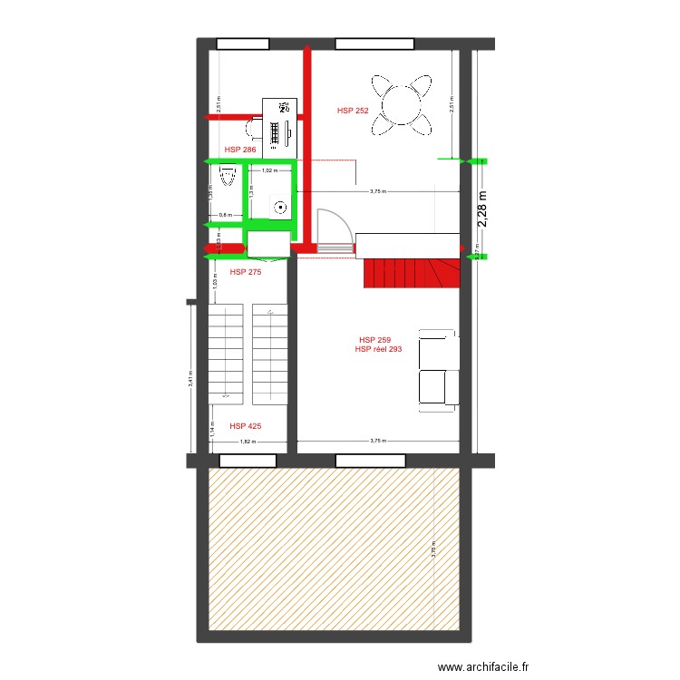 Mélèzes 82 Rez+2 Def Projet. Plan de 11 pièces et 71 m2