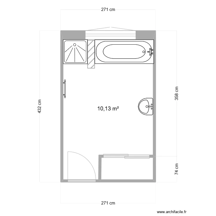 SDB CHERRIER EXISTANT. Plan de 