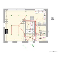 plan maison  RDC 3 luminaires 